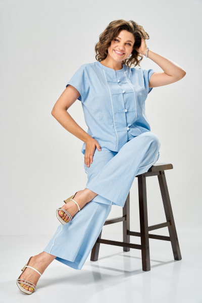 Брюки, туника AVA fashion М-217 голубой - фото 10