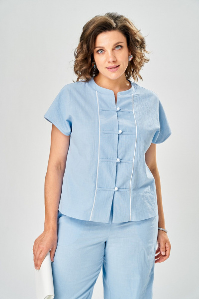 Брюки, туника AVA fashion М-217 голубой - фото 7