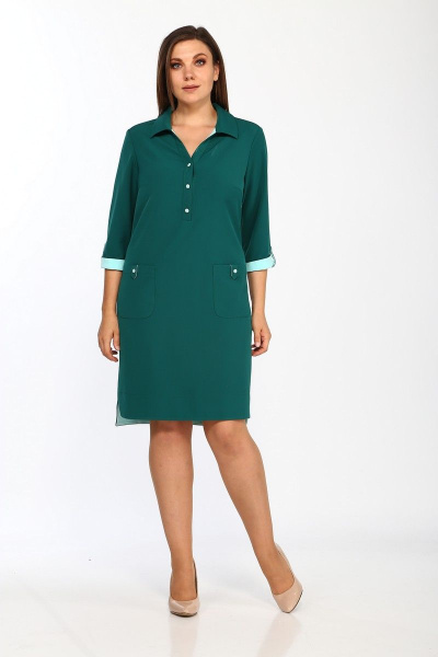 Платье Lady Style Classic 1231/4 зеленый - фото 2