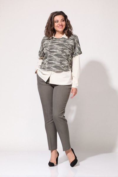 Блуза, брюки, джемпер Lady Style Classic 1303/1 хаки - фото 2