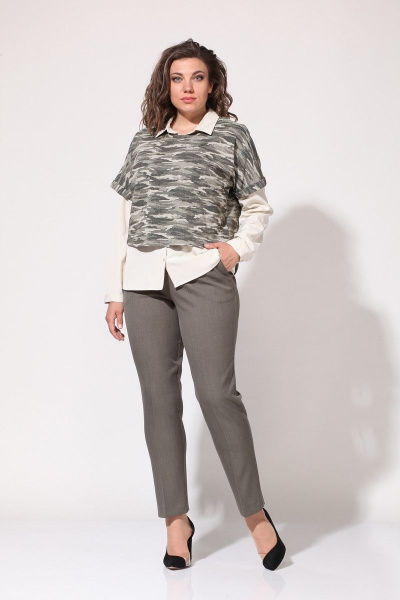 Блуза, брюки, джемпер Lady Style Classic 1303/1 хаки - фото 1