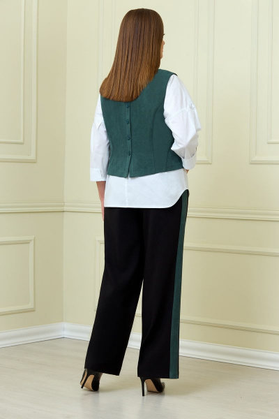 Блуза, брюки, жилет VOLNA 1203 мятно-зеленый - фото 5