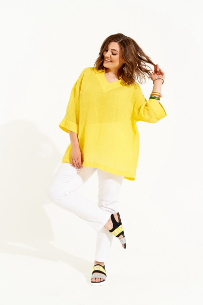 Блуза, брюки ELLETTO 5145 желтый-белый - фото 1