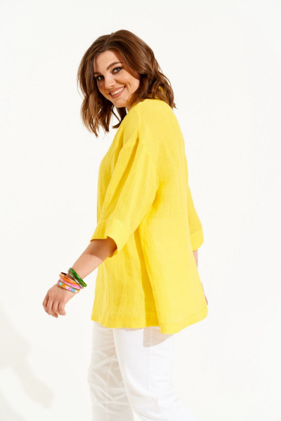 Блуза, брюки ELLETTO 5145 желтый-белый - фото 5