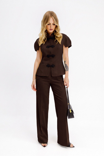Брюки, жакет PiRS 6900 коричневый - фото 4