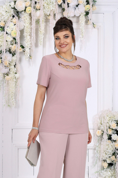 Блуза, брюки, кардиган Ninele 6133 пудра - фото 10