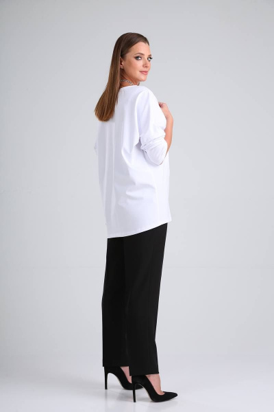 Блуза, брюки Bliss 255 черный+белый - фото 5