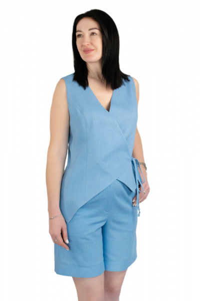 Жилет, шорты Нить 25с135 голубой - фото 3