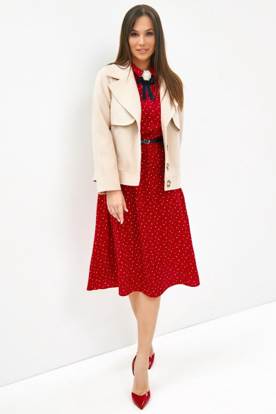 Куртка, платье Магия моды 1963 беж+красный - фото 1