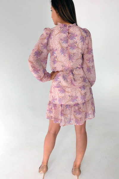 Платье Ivera 1034 розовый, белый - фото 4