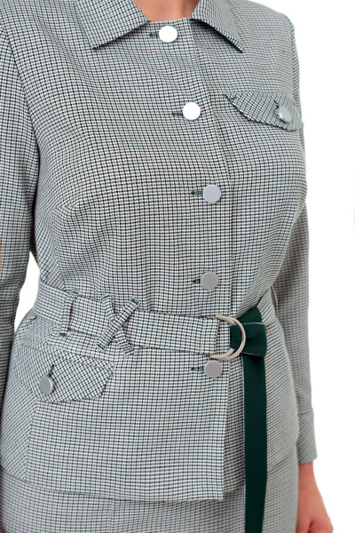 Жакет, юбка Мишель стиль 976 серо-зеленый - фото 2
