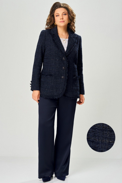 Брюки, жакет Fita 337-3 сине-сапфировый - фото 2