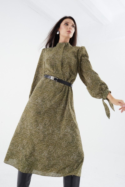 Платье MALI 421-069 зеленые_брызги - фото 2