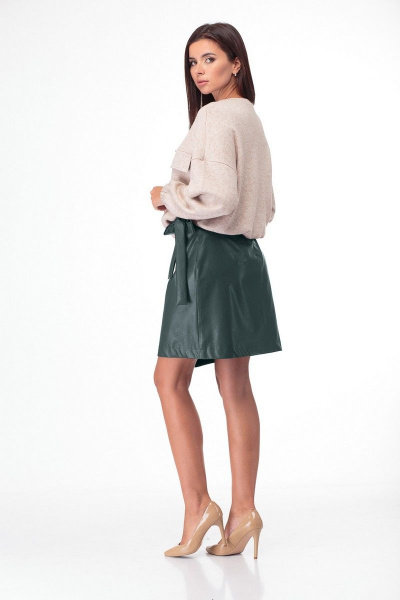 Свитшот, юбка Bonna Image 619 бежево-зеленый - фото 2