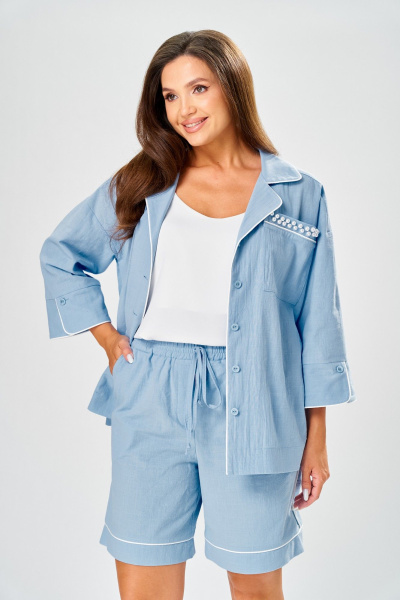 Рубашка, шорты AVA fashion М-218 голубой - фото 5