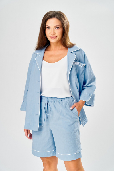 Рубашка, шорты AVA fashion М-218 голубой - фото 4