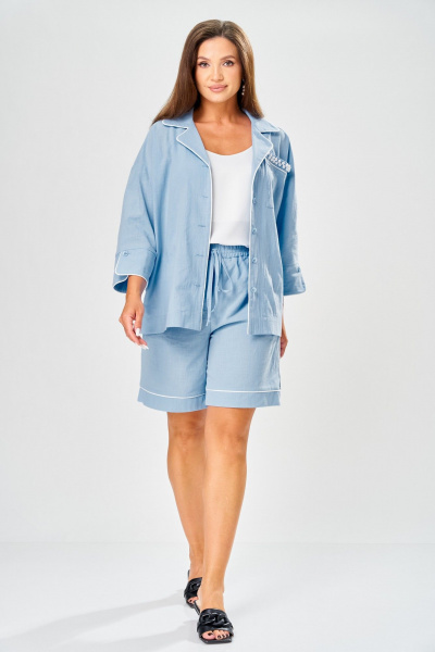 Рубашка, шорты AVA fashion М-218 голубой - фото 2