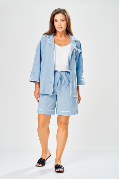 Рубашка, шорты AVA fashion М-218 голубой - фото 1
