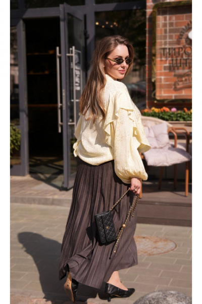 Блуза Vittoria Queen 31123 лимонный - фото 5