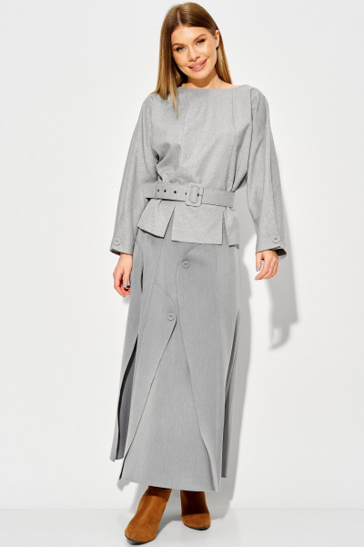 Жакет, юбка Laikony L-584 серый - фото 11