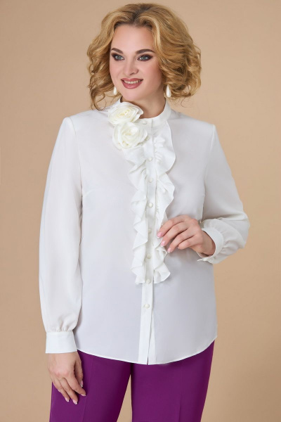 Блуза, брюки, жакет Svetlana-Style 1581 молочный+фиолетовый - фото 4