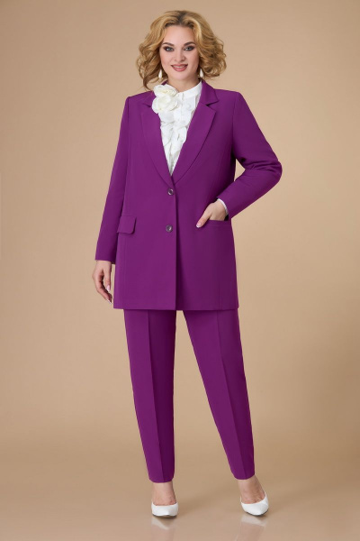 Блуза, брюки, жакет Svetlana-Style 1581 молочный+фиолетовый - фото 3