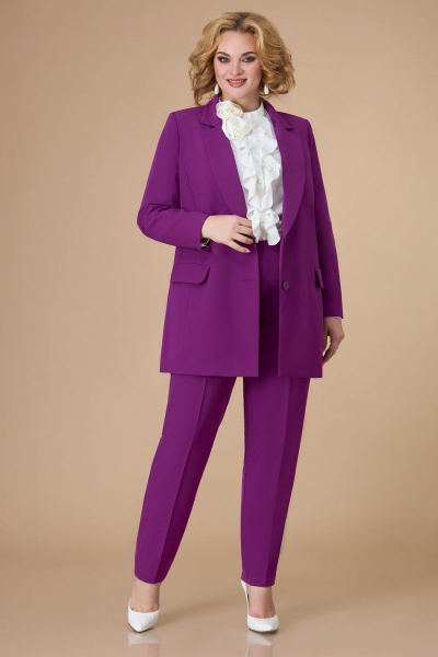Блуза, брюки, жакет Svetlana-Style 1581 молочный+фиолетовый - фото 1