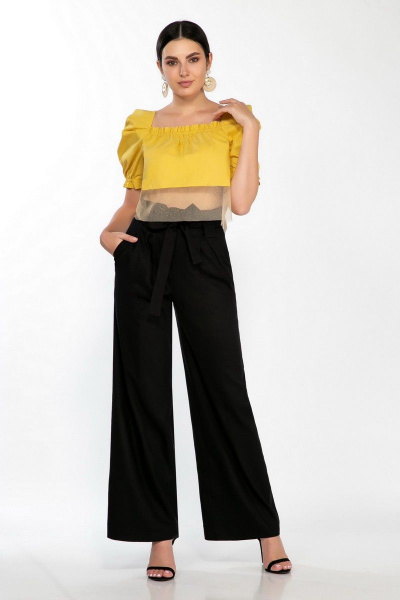 Блуза, брюки LaKona 1376 шафраново-черный - фото 1