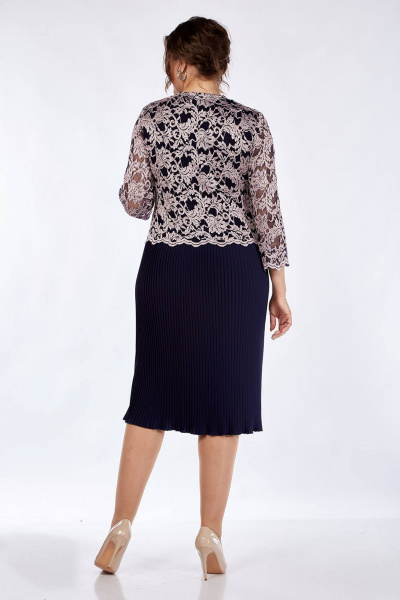 Платье Lady Style Classic 1515/5 темно-синий_с_ розовым - фото 4