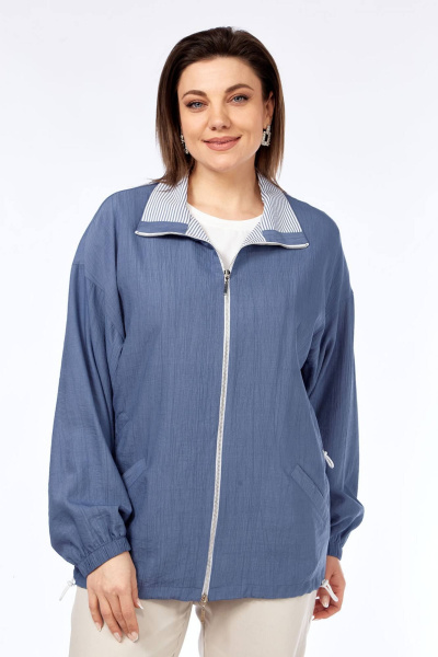 Блуза, брюки, ветровка Lady Style Classic 2968 голубой_с_бежевый - фото 2