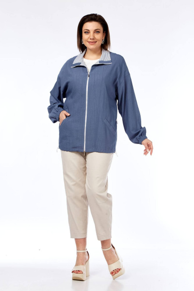 Блуза, брюки, ветровка Lady Style Classic 2968 голубой_с_бежевый - фото 1