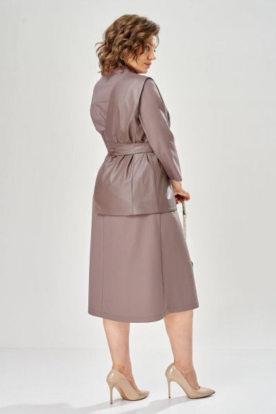 Жилет, платье KaVaRi 8071 бежевый - фото 3