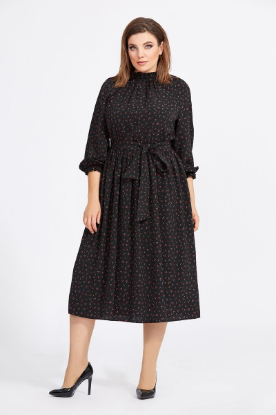 Платье Милора-стиль 919 черный-вишневый - фото 1