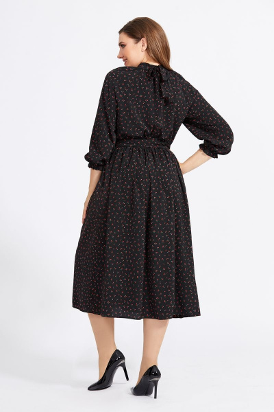 Платье Милора-стиль 919 черный-вишневый - фото 2