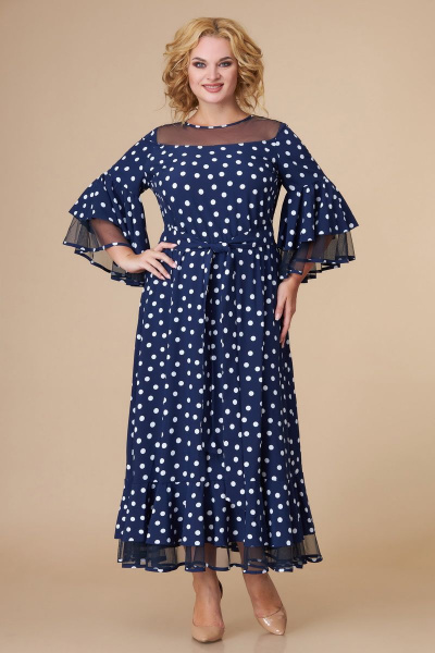 Платье Svetlana-Style 1593 синий+горох - фото 1