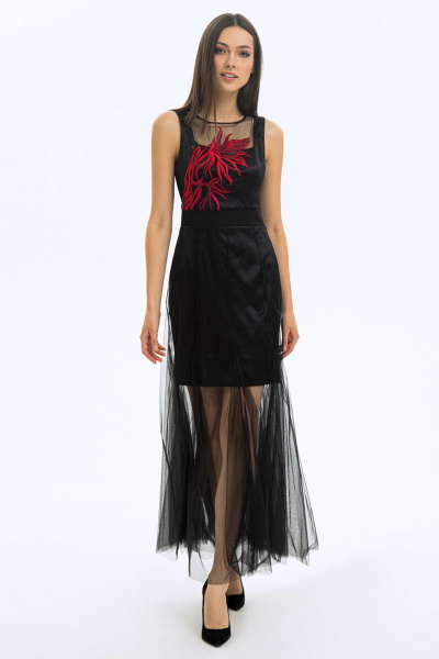Платье LaVeLa L1832 черный/красный - фото 2