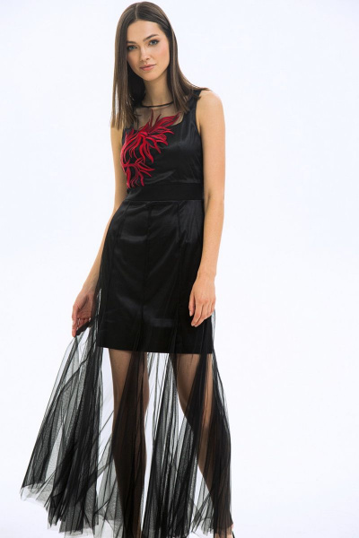 Платье LaVeLa L1832 черный/красный - фото 1