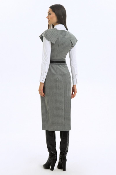 Платье LaVeLa L10121 серый/крестик - фото 3