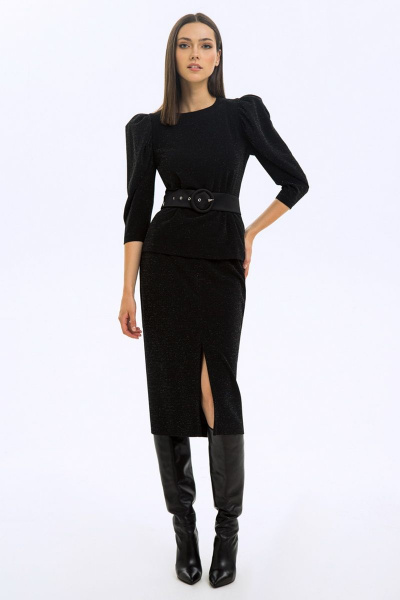 Блуза, юбка LaVeLa L40030 черный - фото 1