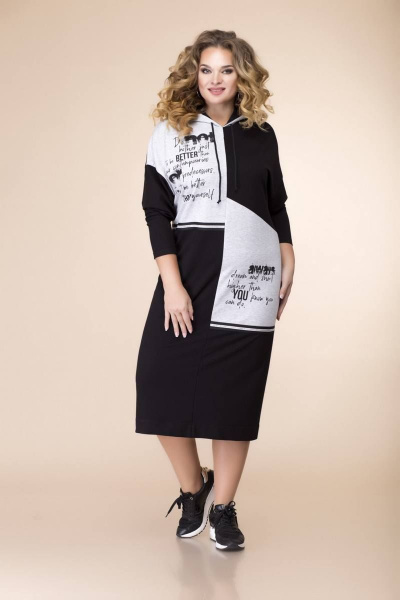 Платье Romanovich Style 1-2076 черный/серый - фото 1