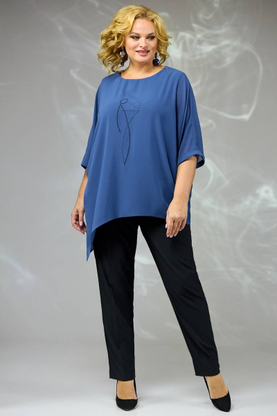 Блуза, брюки, майка Angelina & Сompany 581/2 синий - фото 3