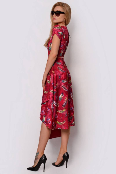 Платье PATRICIA by La Cafe C15132 белый,рыжий,фуксия - фото 2