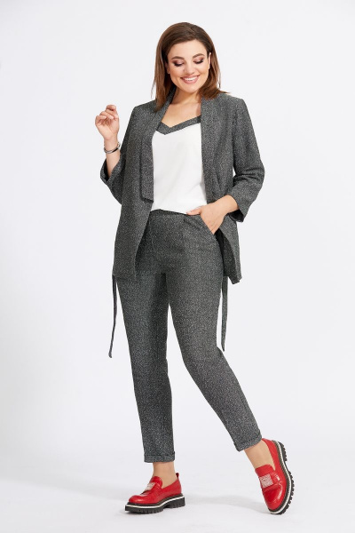 Блуза, брюки, жакет Милора-стиль 736 серый - фото 1