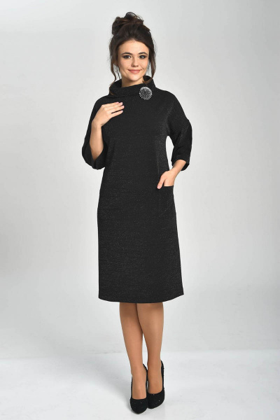Платье GALEREJA 571 черный+люрекс - фото 1