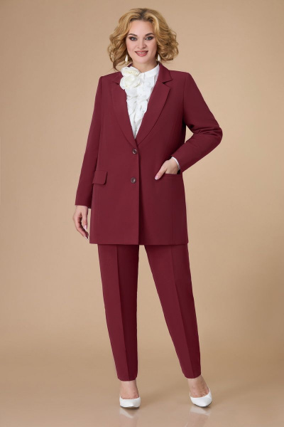 Блуза, брюки, жакет Svetlana-Style 1581 молочный+бордовый - фото 3