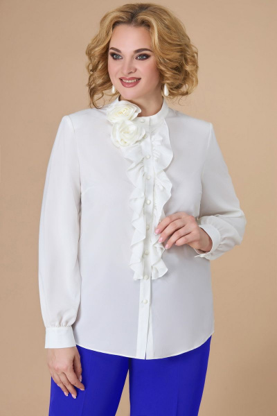 Блуза, брюки, жакет Svetlana-Style 1581 молочный+синий - фото 4