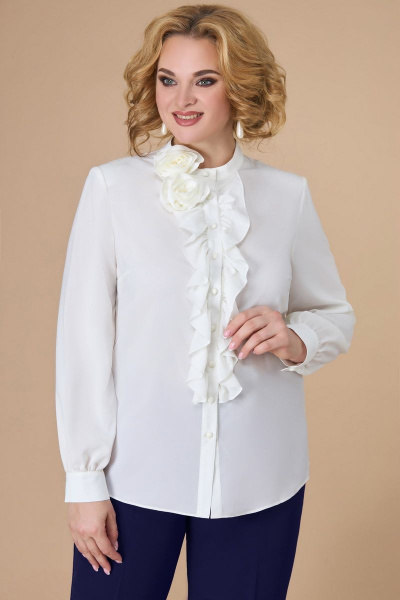 Блуза, брюки, жакет Svetlana-Style 1581 молочный+темно-синий - фото 4