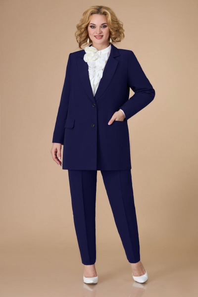 Блуза, брюки, жакет Svetlana-Style 1581 молочный+темно-синий - фото 3