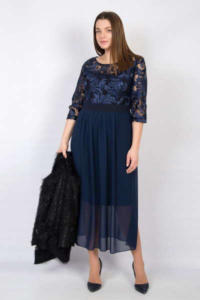 Платье TrikoTex Stil М108-17 темно-синий - фото 1