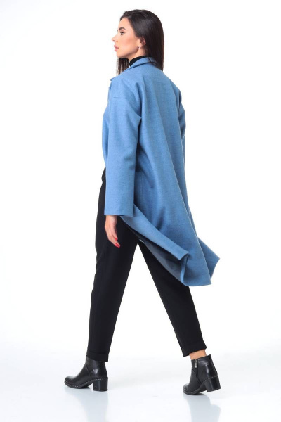 Брюки, водолазка, пальто T&N 7085 голубой+черный - фото 5